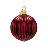 Vondels Bauble glass burgundy ribbed Vondels Bauble glass burgundy ribbed