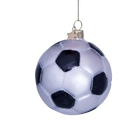 Vondels Ornament white/black glitter football Vondels Ornament white/black glitter football