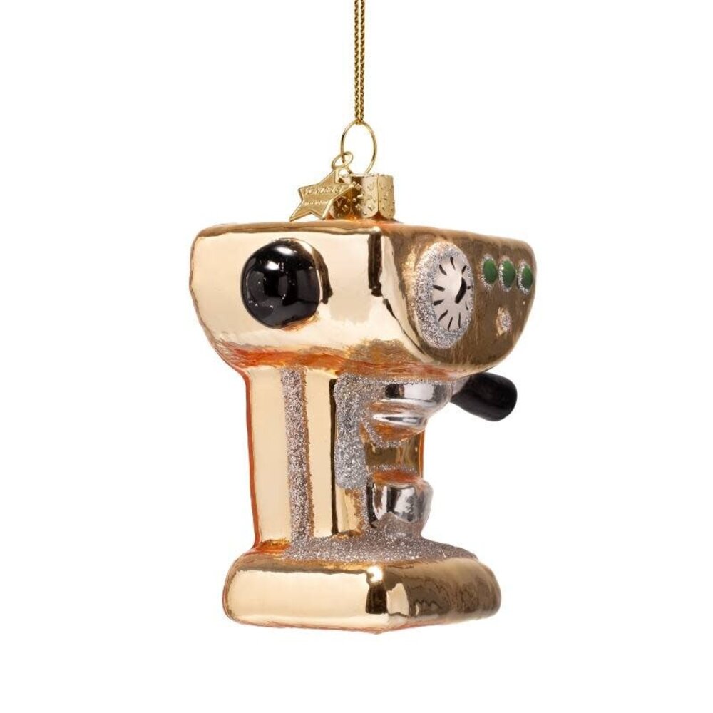 Vondels Ornament shiny gold coffee machine