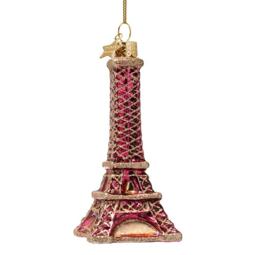 Vondels Ornament burgundy Eiffel tower