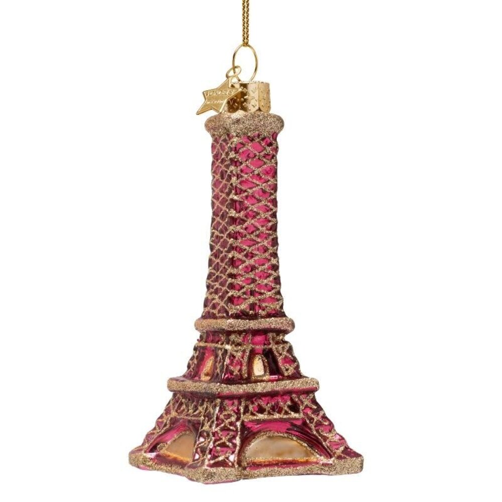 Vondels Ornament burgundy Eiffel tower
