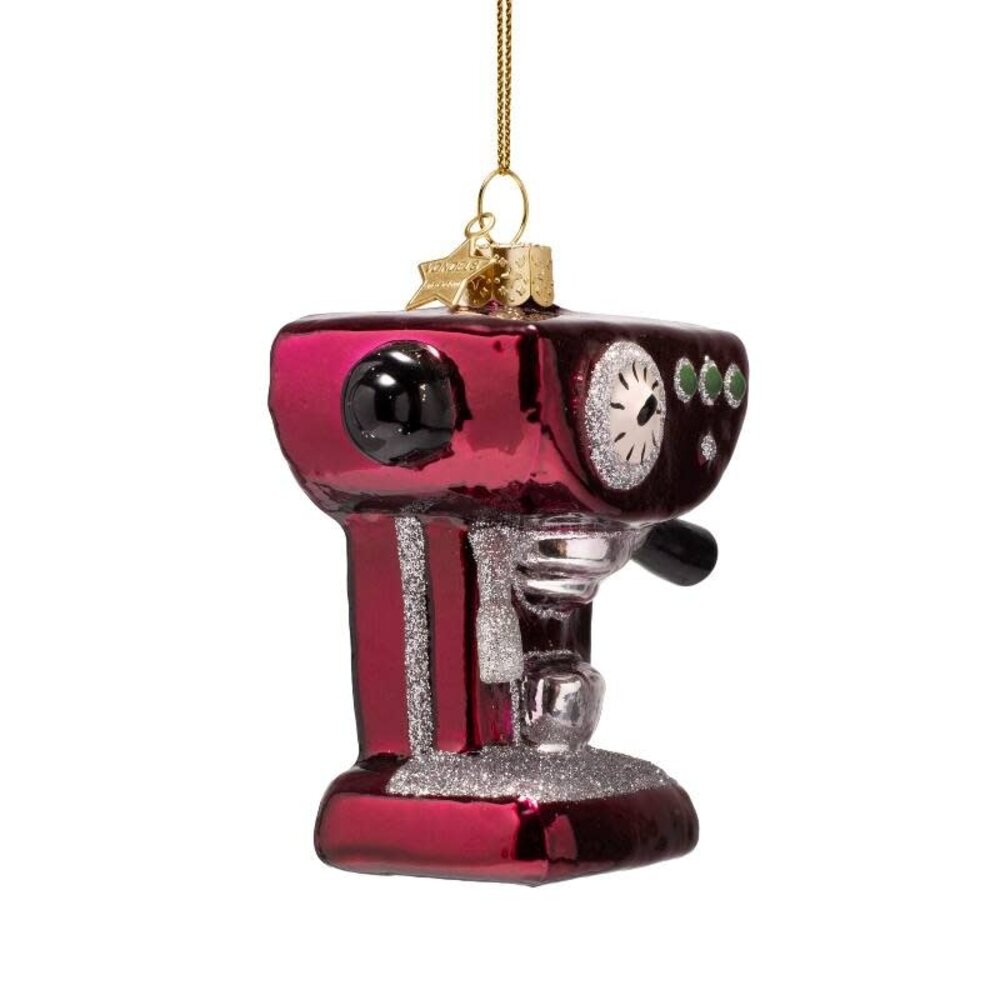 Vondels Ornament burgundy coffee machine