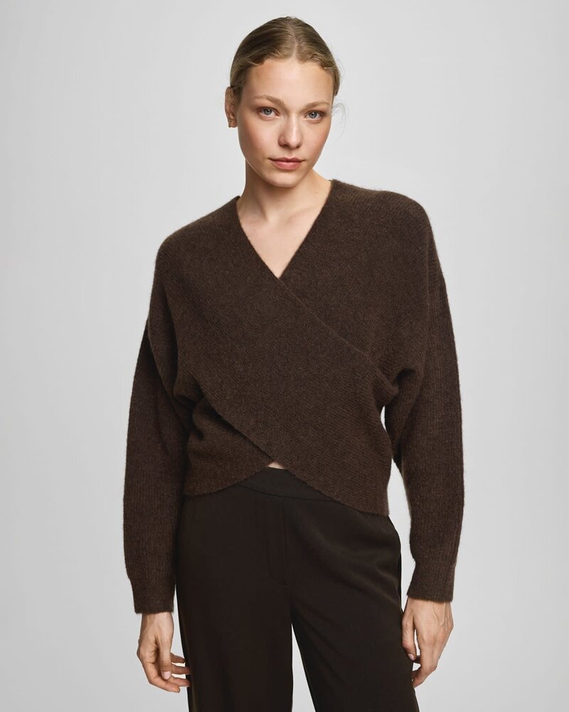 MSCH Zinelle Hope Wrap Pullover - Slate Black Melange