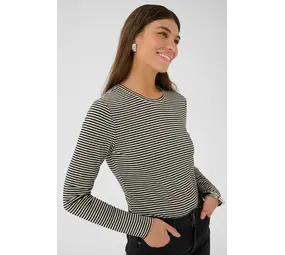 Culture Kiddy LS Oneck - Black White Stripe Culture Kiddy LS Oneck - Black White Stripe