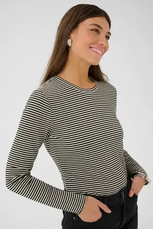 Culture Kiddy LS Oneck - Black White Stripe