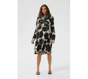 Culture Rachel Elitha Short Dress  - Black Offwhite Flower Culture Rachel Elitha Short Dress  - Black Offwhite Flower