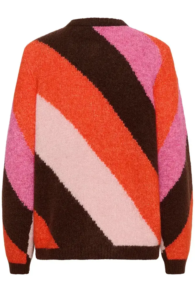 Culture Diga Kimmy Cardigan - Brown/Pink Mix