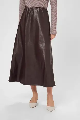 Culture Lilli PU Skirt - Decadent Chocolate