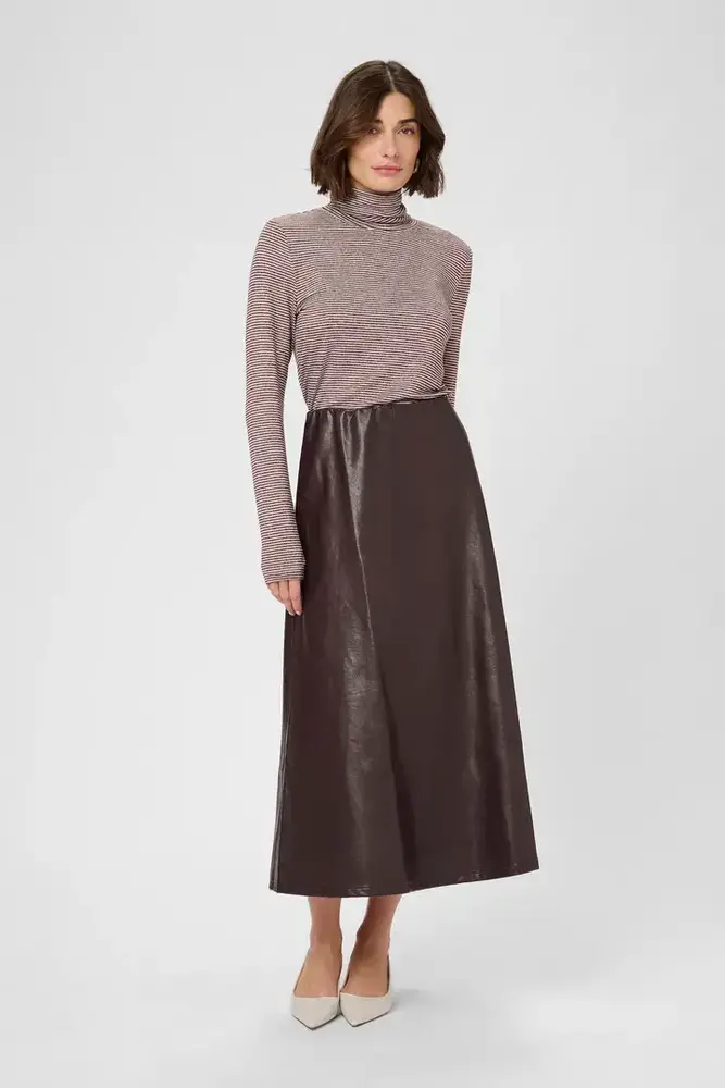 Culture Lilli PU Skirt - Decadent Chocolate