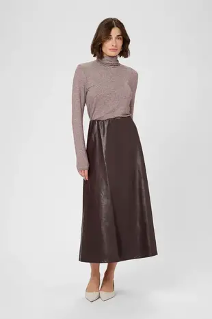 Culture Lilli PU Skirt - Decadent Chocolate