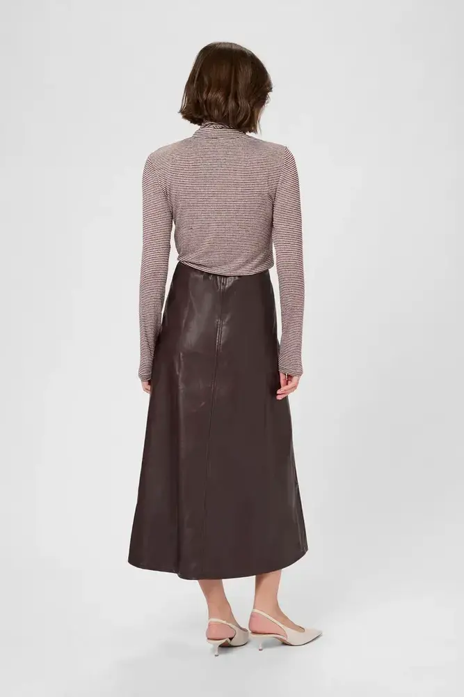 Culture Lilli PU Skirt - Decadent Chocolate