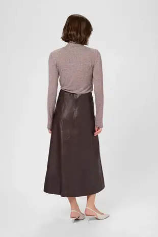 Culture Lilli PU Skirt - Decadent Chocolate