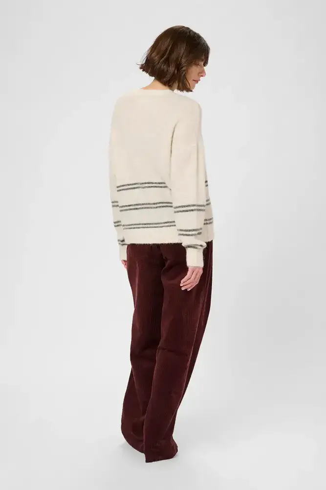 Culture Bernie Cacheia Cardigan - Whitecap Melange/Grey Stripes