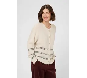 Culture Bernie Cacheia Cardigan - Whitecap Melange/Grey Stripes Culture Bernie Cacheia Cardigan - Whitecap Melange/Grey Stripes