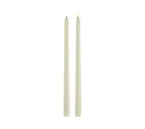 Uyuni LED slim taper candle, Oyster grey, Smooth, 2-pack, 2,3x32 cm Uyuni LED slim taper candle, Oyster grey, Smooth, 2-pack, 2,3x32 cm