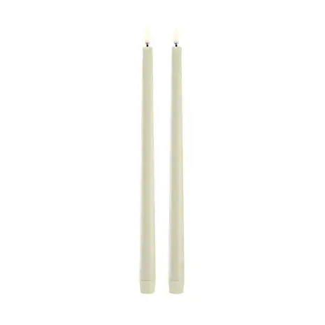 Uyuni LED slim taper candle, Oyster grey, Smooth, 2-pack, 2,3x32 cm Uyuni LED slim taper candle, Oyster grey, Smooth, 2-pack, 2,3x32 cm