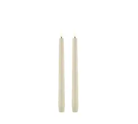 Uyuni LED taper candle, Oyster grey, Smooth, 2-pack, 2,3x25 cm Uyuni LED taper candle, Oyster grey, Smooth, 2-pack, 2,3x25 cm
