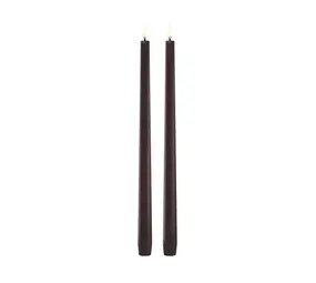 Uyuni LED slim taper candle, Dusty mulberry, Smooth, 2-pack, 2,3x32 cm Uyuni LED slim taper candle, Dusty mulberry, Smooth, 2-pack, 2,3x32 cm