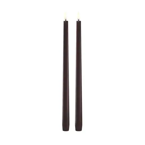Uyuni LED slim taper candle, Dusty mulberry, Smooth, 2-pack, 2,3x32 cm Uyuni LED slim taper candle, Dusty mulberry, Smooth, 2-pack, 2,3x32 cm