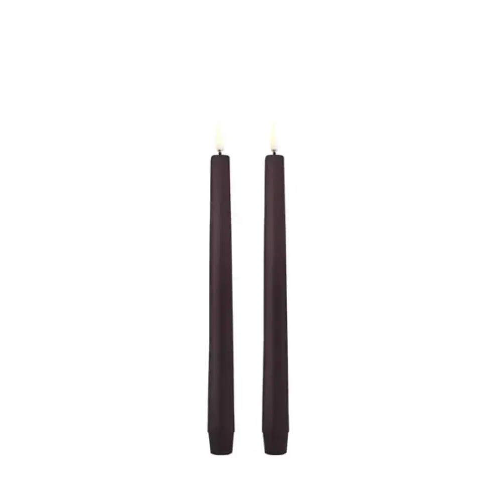 Uyuni LED taper candle, Dusty mulberry, Smooth, 2-pack, 2,3x25 cm Uyuni LED taper candle, Dusty mulberry, Smooth, 2-pack, 2,3x25 cm