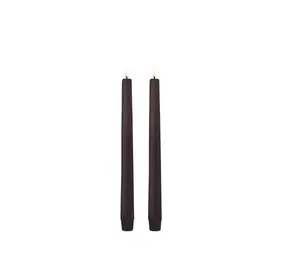 Uyuni LED taper candle, Dusty mulberry, Smooth, 2-pack, 2,3x25 cm Uyuni LED taper candle, Dusty mulberry, Smooth, 2-pack, 2,3x25 cm