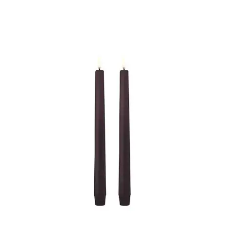 Uyuni LED taper candle, Dusty mulberry, Smooth, 2-pack, 2,3x25 cm Uyuni LED taper candle, Dusty mulberry, Smooth, 2-pack, 2,3x25 cm