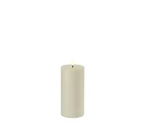 Uyuni LED pillar candle, Oyster grey, Smooth, 7,8x15 cm Uyuni LED pillar candle, Oyster grey, Smooth, 7,8x15 cm