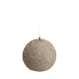 Uyuni LED round candle, Champagne, Glitter, 7x7 cm Uyuni LED round candle, Champagne, Glitter, 7x7 cm