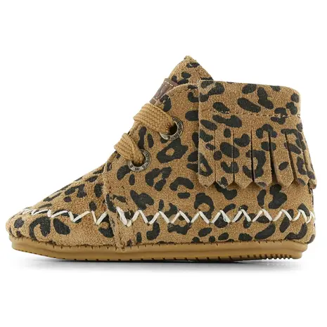 Shoesme Panterprint Babyschoentje met franjes Shoesme Panterprint Babyschoentje met franjes