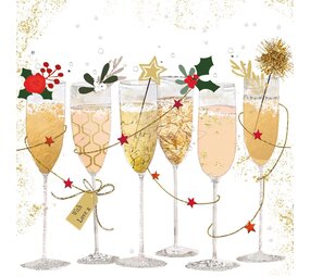 Ppd Servetten Champagne Glasses  33x33 Ppd Servetten Champagne Glasses  33x33