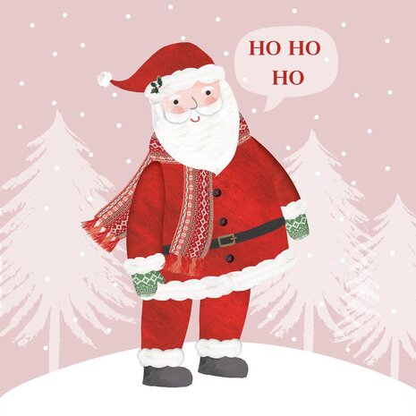 Ppd Servetten  Santa in Rosé 33x33