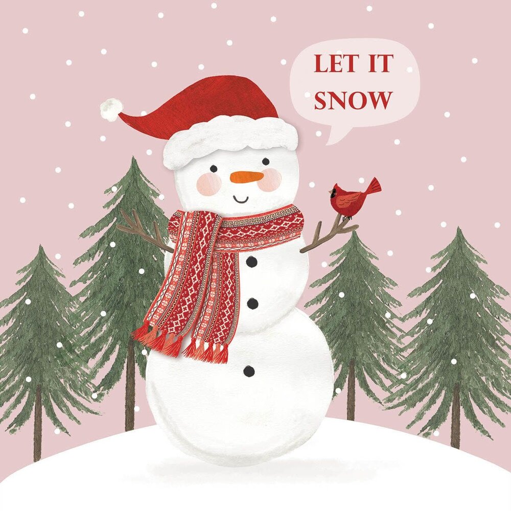 Ppd Servetten Snowman in Rosé 33x33