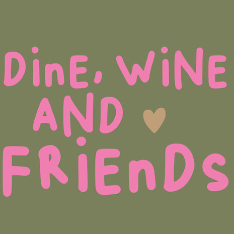 Ppd Servetten  Wine, Dine, Friends green 33x33