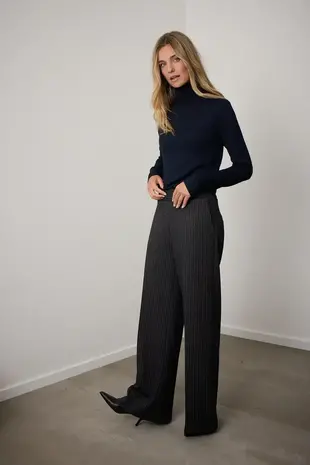 Corel Amsterdam Lior wide pants  stripe Beccaria - Midnight Blue