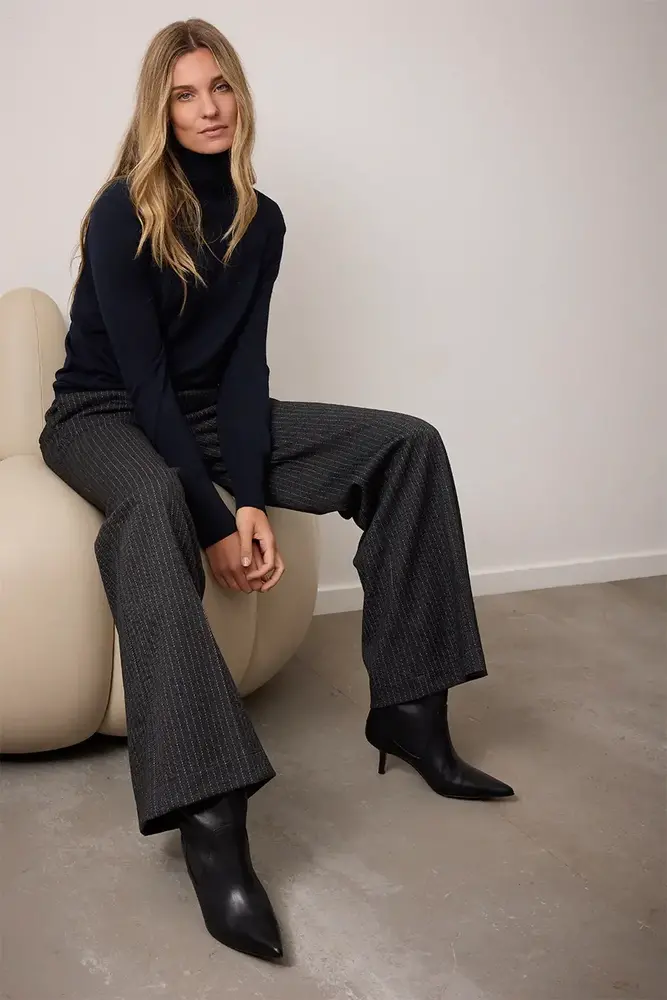 Corel Amsterdam Lior wide pants  stripe Beccaria - Midnight Blue