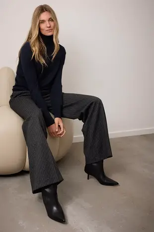 Corel Amsterdam Lior wide pants  stripe Beccaria - Midnight Blue