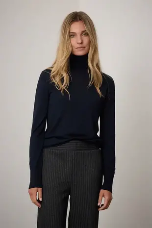 Corel Amsterdam Lior wide pants  stripe Beccaria - Midnight Blue