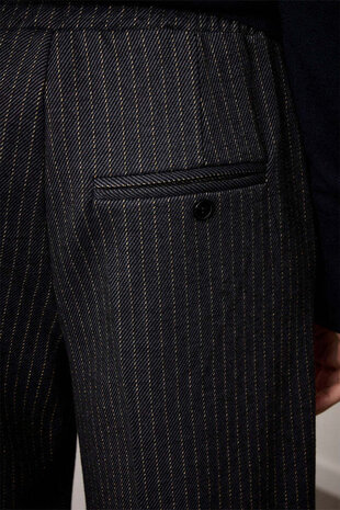 Corel Amsterdam Lior wide pants  stripe Beccaria - Midnight Blue