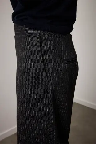 Corel Amsterdam Lior wide pants  stripe Beccaria - Midnight Blue