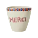 Rice Ceramic Oval Cup - MERCI (300 ml) Rice Ceramic Oval Cup - MERCI (300 ml)