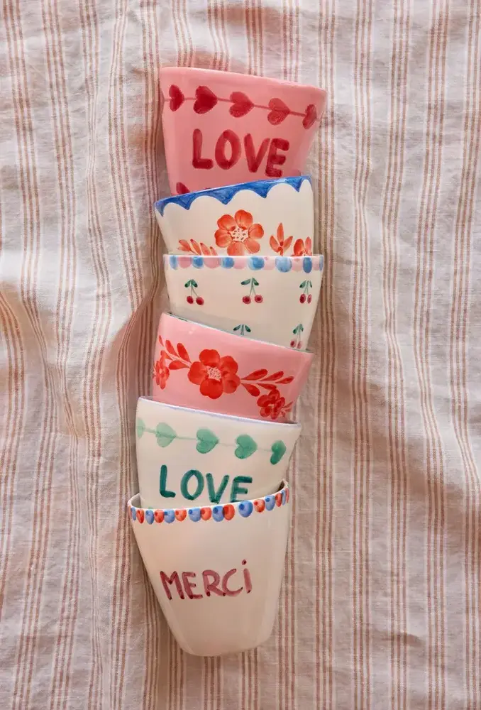 Rice Ceramic Oval Cup - MERCI (300 ml)