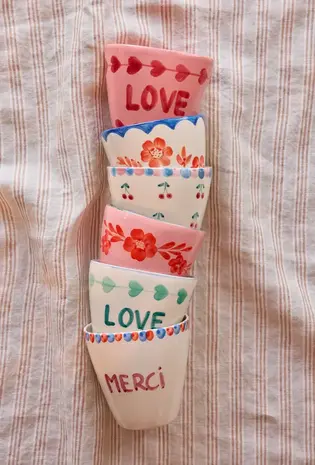 Rice Ceramic Oval Cup - MERCI (300 ml)