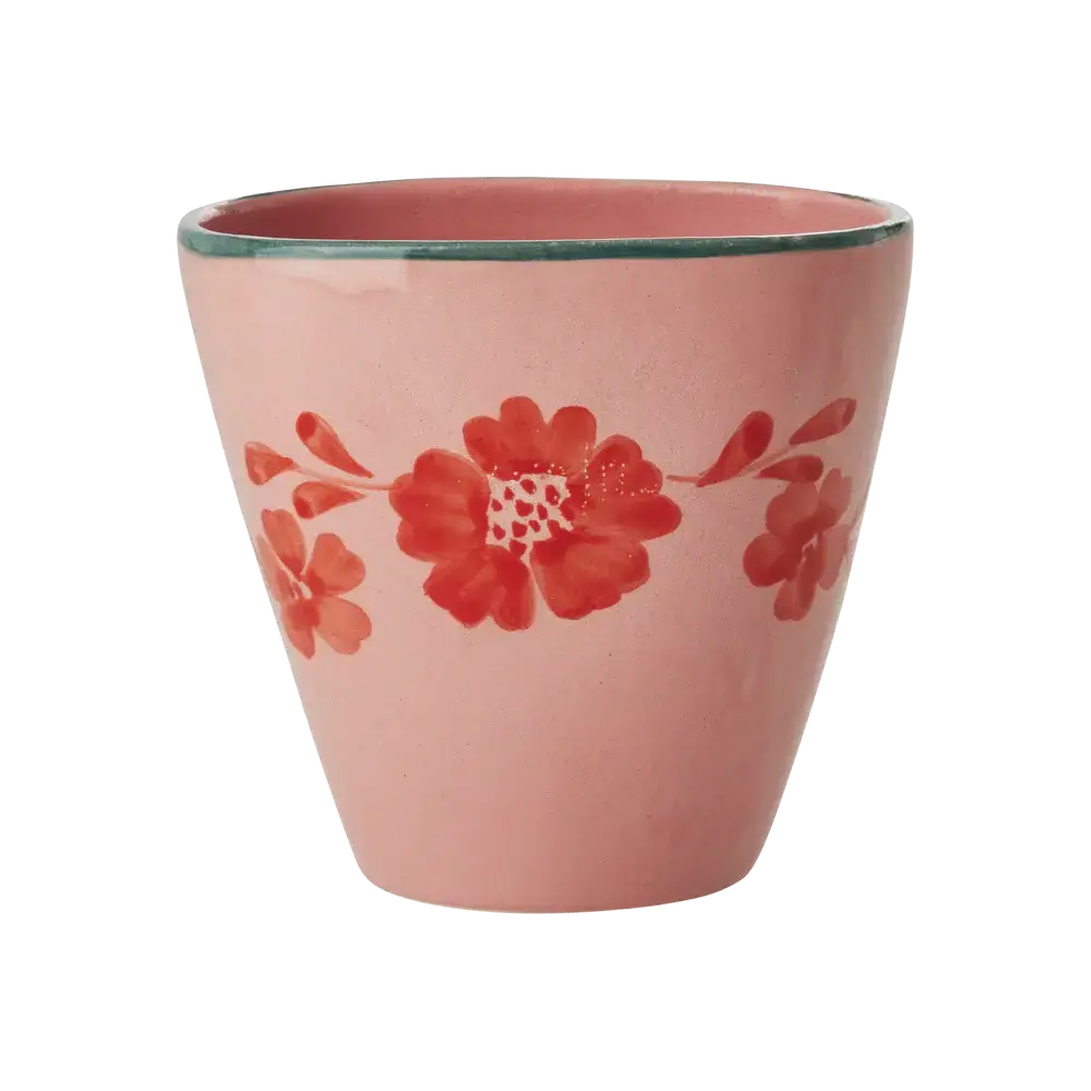 Rice Ceramic Oval Cup - FLOWER Vine Orange (300 ml) Rice Ceramic Oval Cup - FLOWER Vine Orange (300 ml)