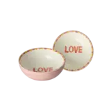 Rice Ceramic Bowl LOVE - Pink Rice Ceramic Bowl LOVE - Pink
