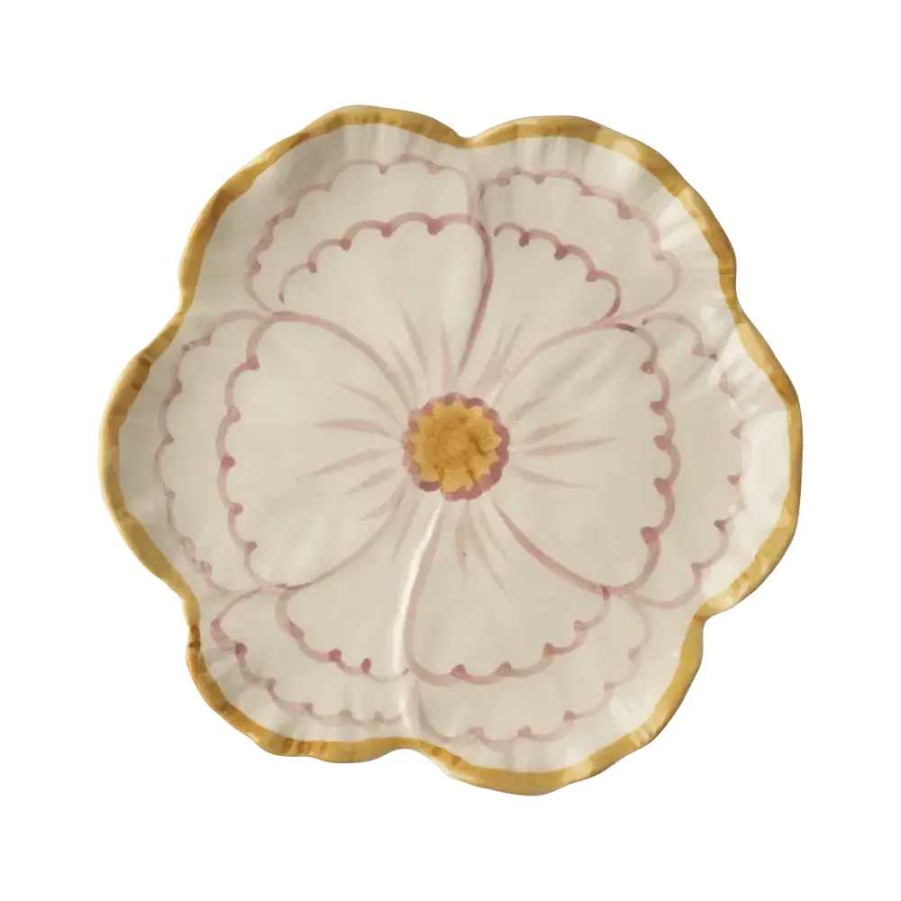 Rice Ceramic Flower Shaped Side Plate - Yellow Rice Ceramic Flower Shaped Side Plate - Yellow