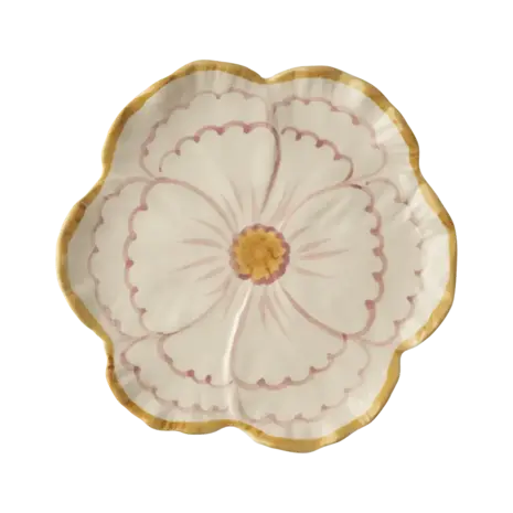 Rice Ceramic Flower Shaped Side Plate - Yellow Rice Ceramic Flower Shaped Side Plate - Yellow