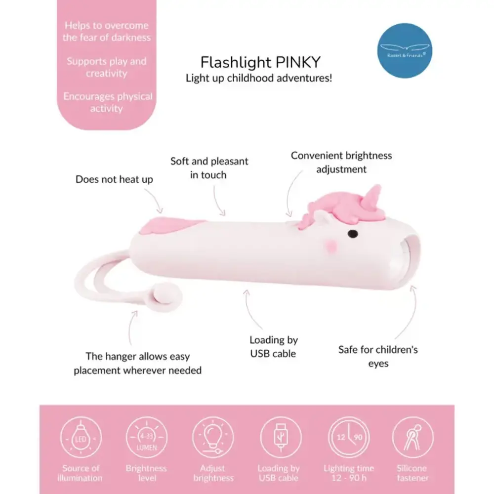 Rabbit&Friends Unicorn Silicone Flashlight