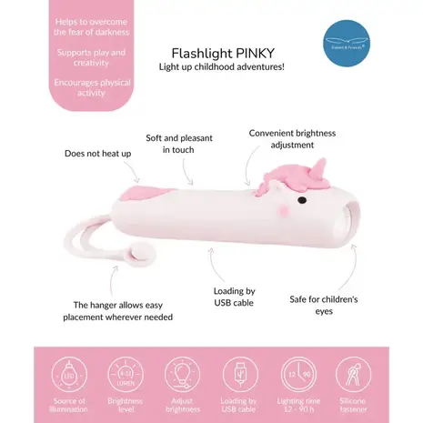 Rabbit&Friends Unicorn Silicone Flashlight