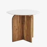 Madam Stoltz Wooden coffee table w/ marble