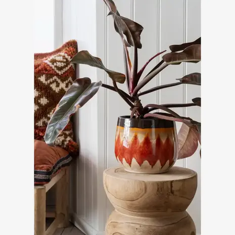 Madam Stoltz Stoneware flower pots - Red, brown, beige Madam Stoltz Stoneware flower pots - Red, brown, beige